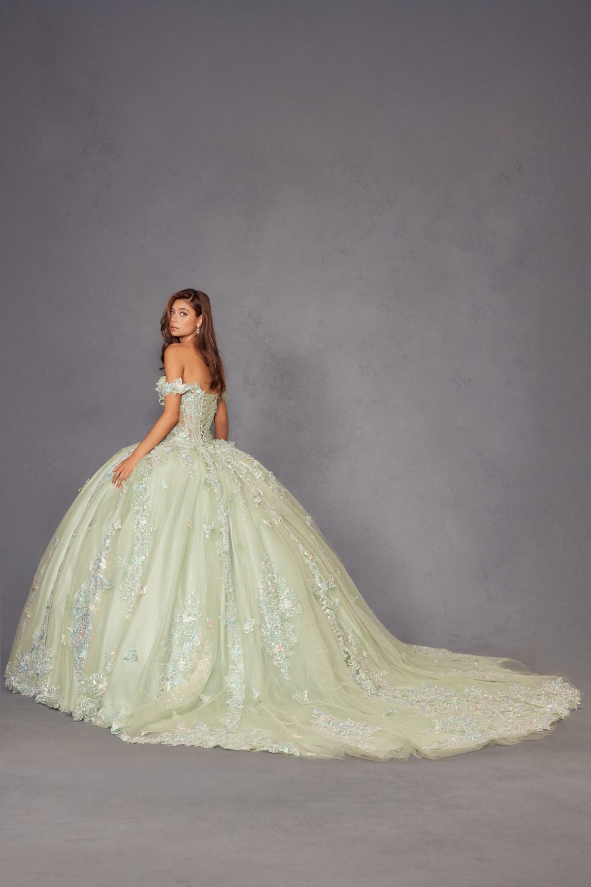 Juliet JT1485J Off the Shoulder Cinderella Quinceanera Ball Gown - Luzilly Bridal & Apparel
