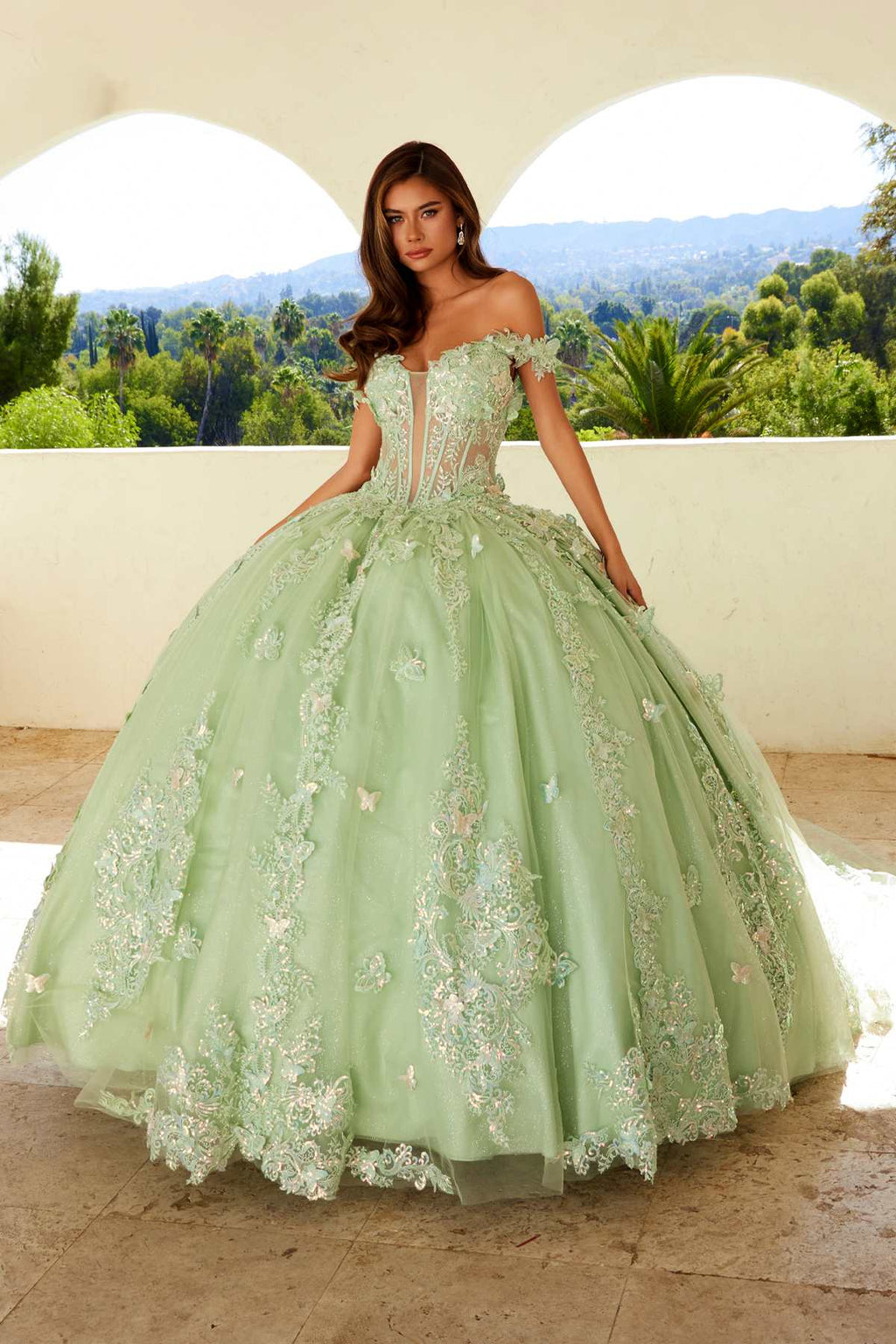 Juliet JT1485J Off the Shoulder Cinderella Quinceanera Ball Gown - Luzilly Bridal & Apparel
