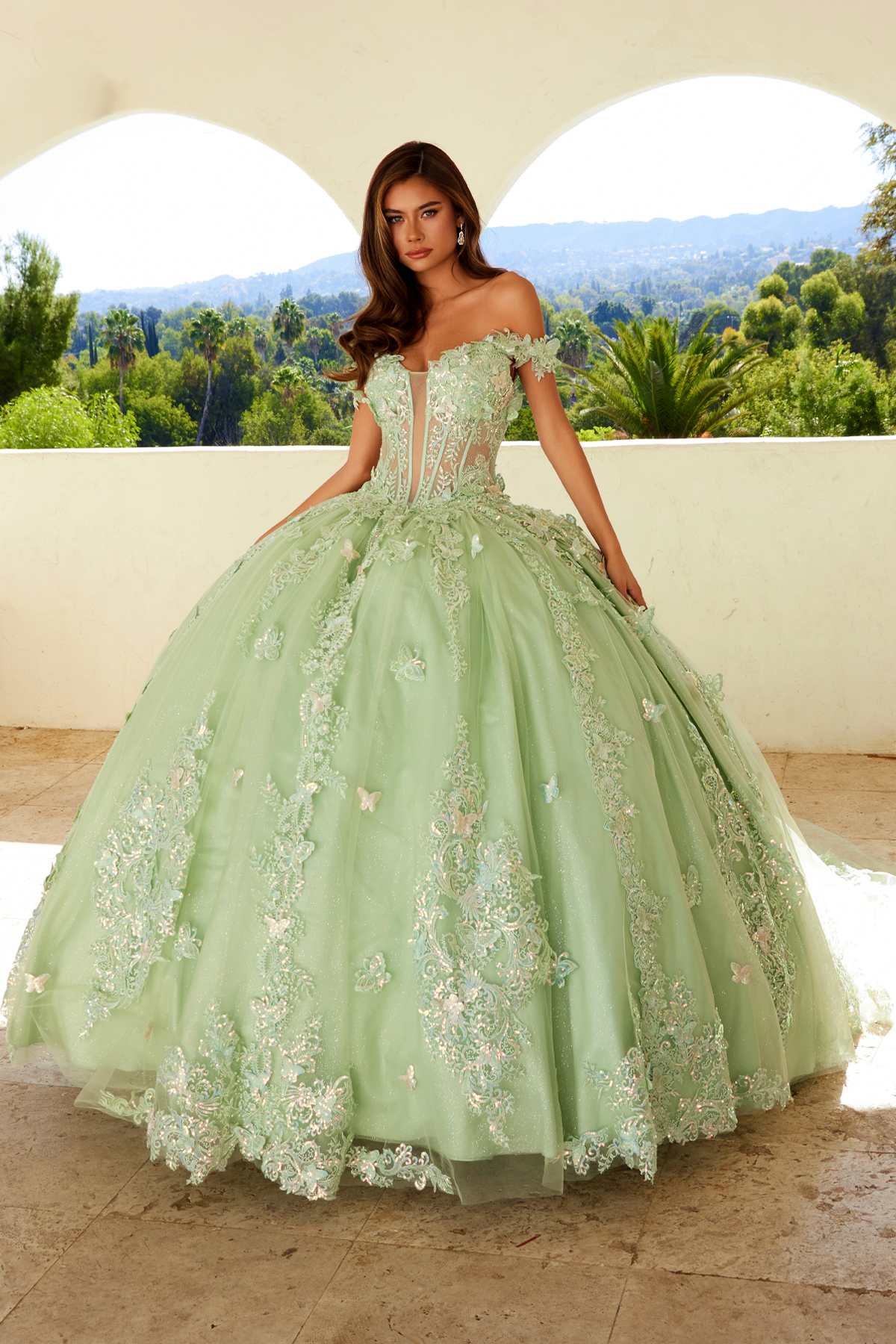 Juliet JT1485J Off the Shoulder Cinderella Quinceanera Ball Gown - Luzilly Bridal & Apparel