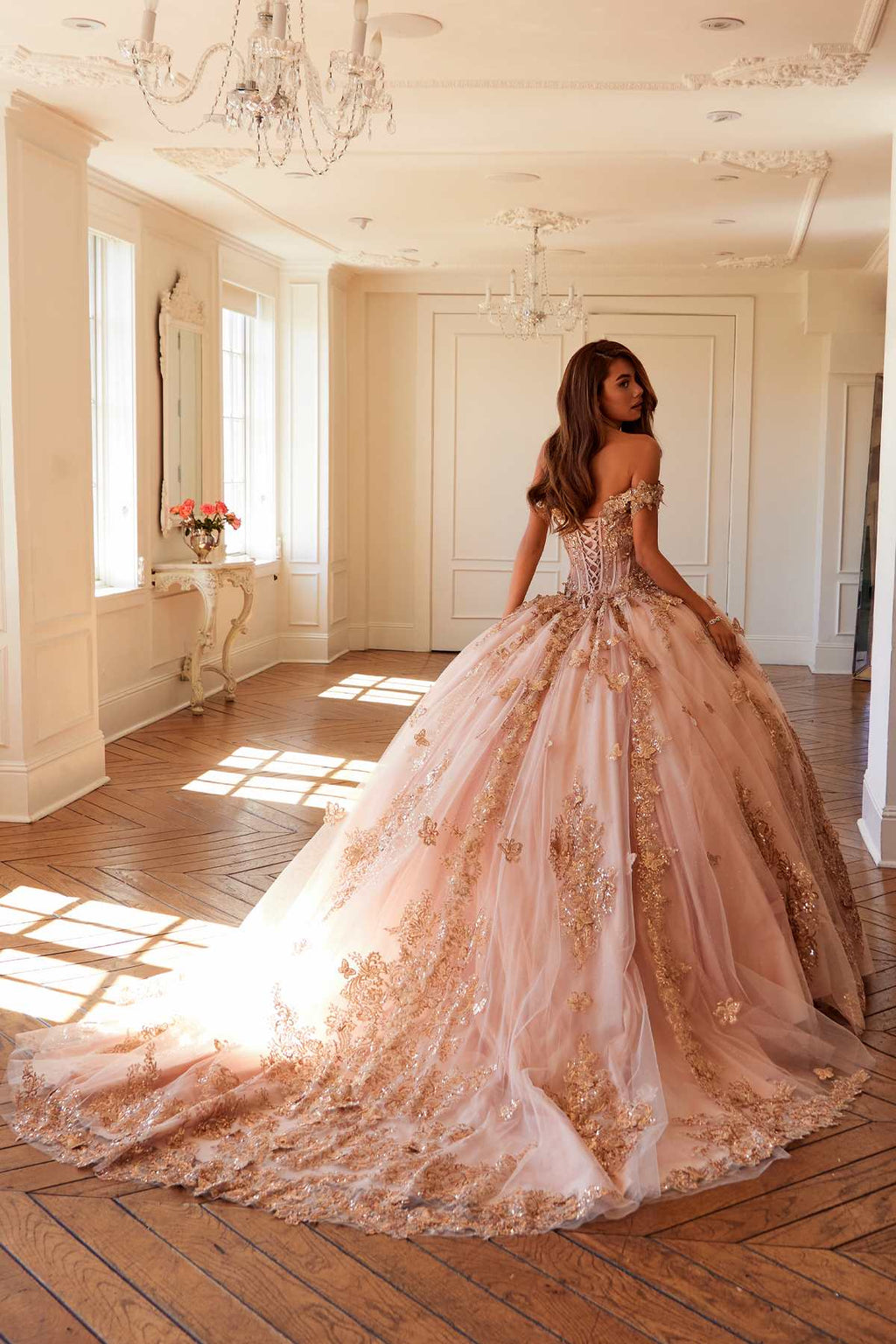 Juliet JT1485J Off the Shoulder Cinderella Quinceanera Ball Gown - Luzilly Bridal & Apparel