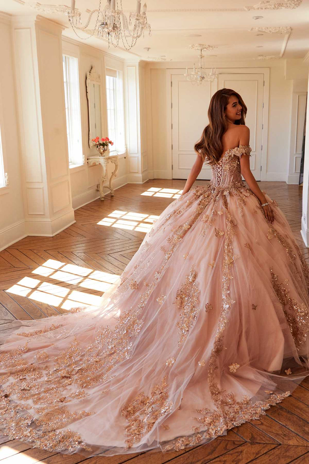 Juliet JT1485J Off the Shoulder Cinderella Quinceanera Ball Gown - Luzilly Bridal & Apparel