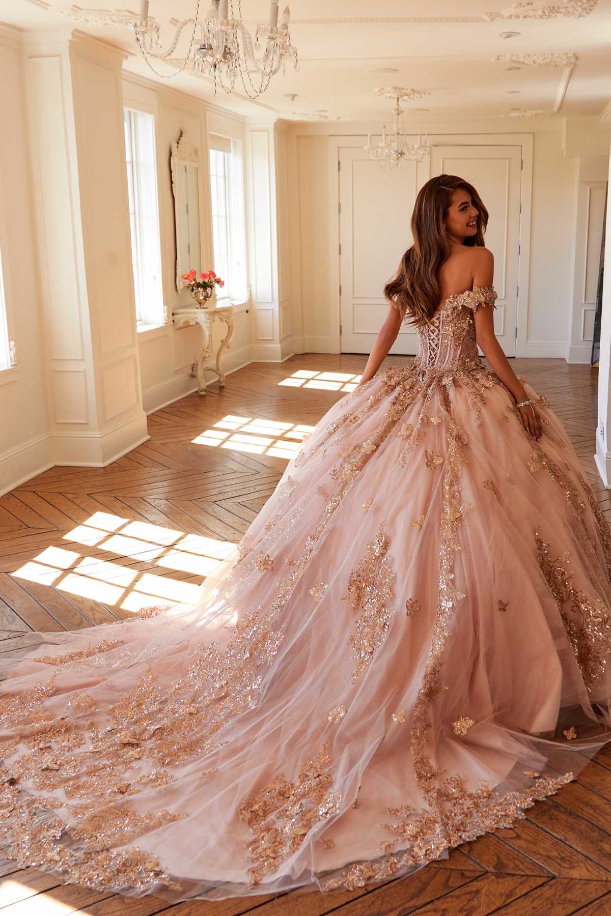 Juliet JT1485J Off the Shoulder Cinderella Quinceanera Ball Gown - Luzilly Bridal & Apparel