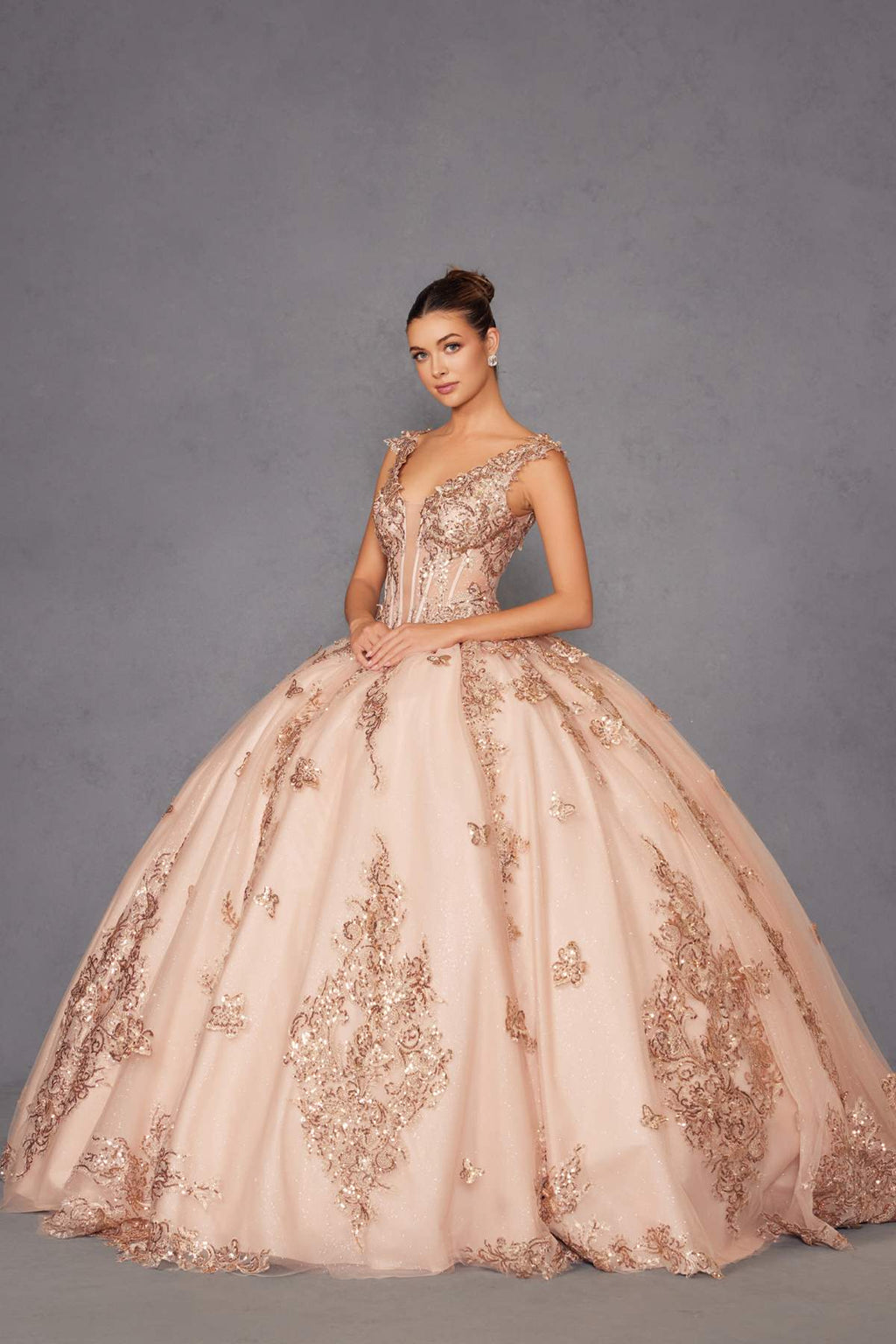 Juliet JT1485J Off the Shoulder Cinderella Quinceanera Ball Gown - Luzilly Bridal & Apparel