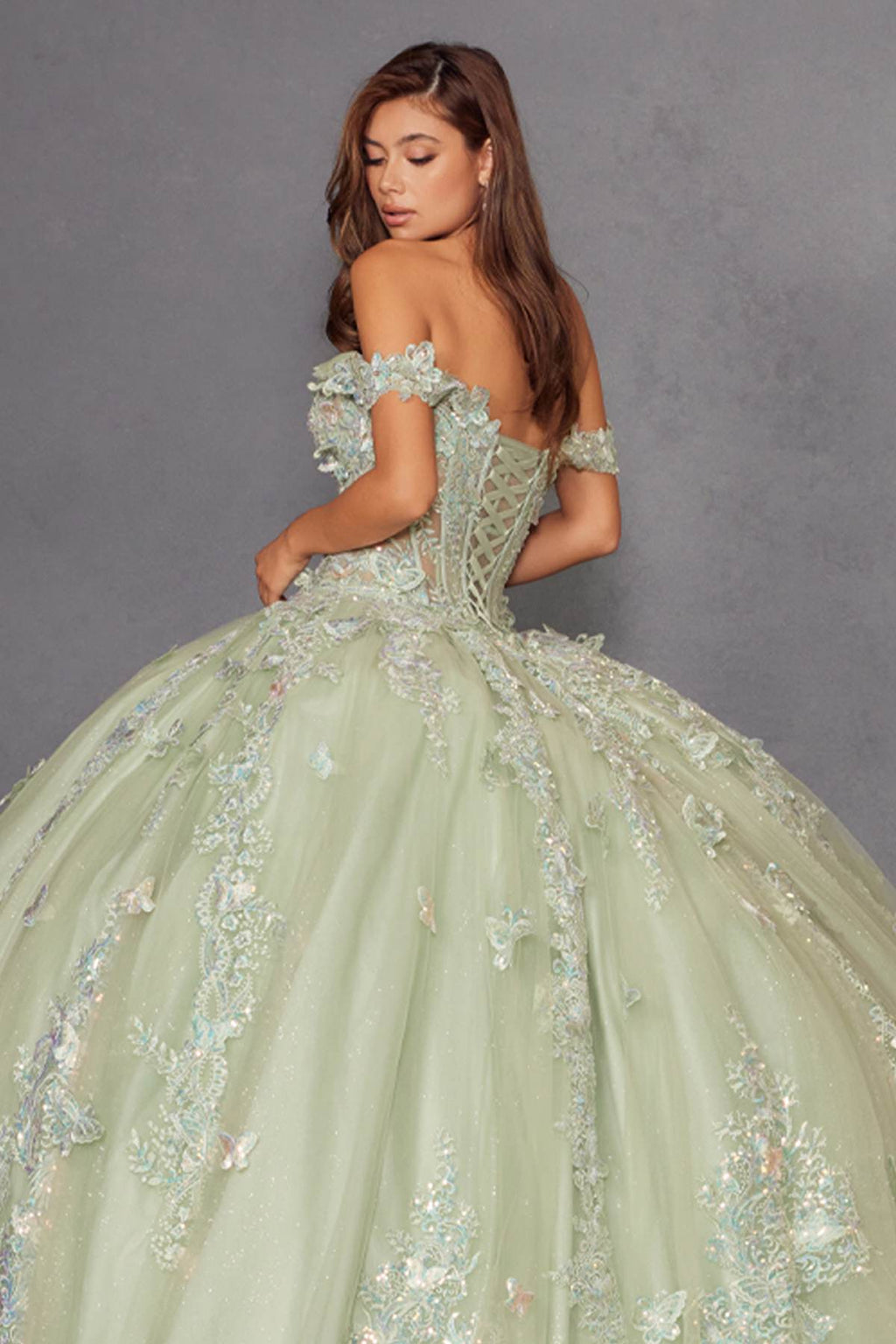 Juliet JT1485J Off the Shoulder Cinderella Quinceanera Ball Gown - Luzilly Bridal & Apparel
