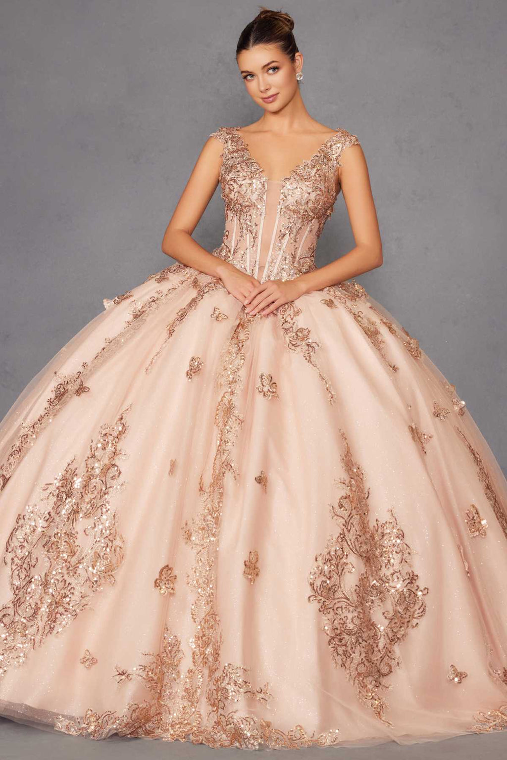 Juliet JT1485J Off the Shoulder Cinderella Quinceanera Ball Gown - Luzilly Bridal & Apparel
