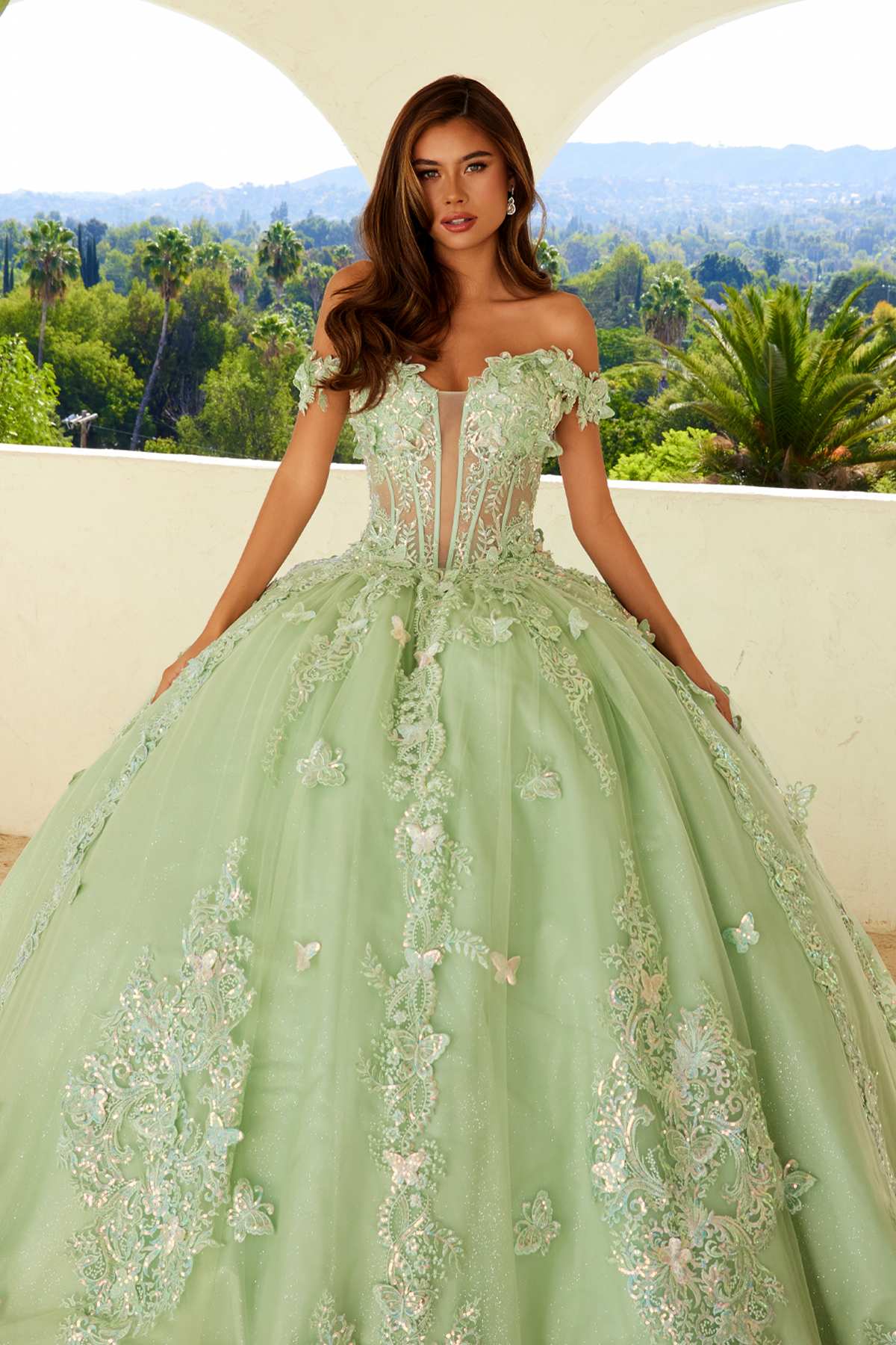 Juliet JT1485J Off the Shoulder Cinderella Quinceanera Ball Gown - Luzilly Bridal & Apparel