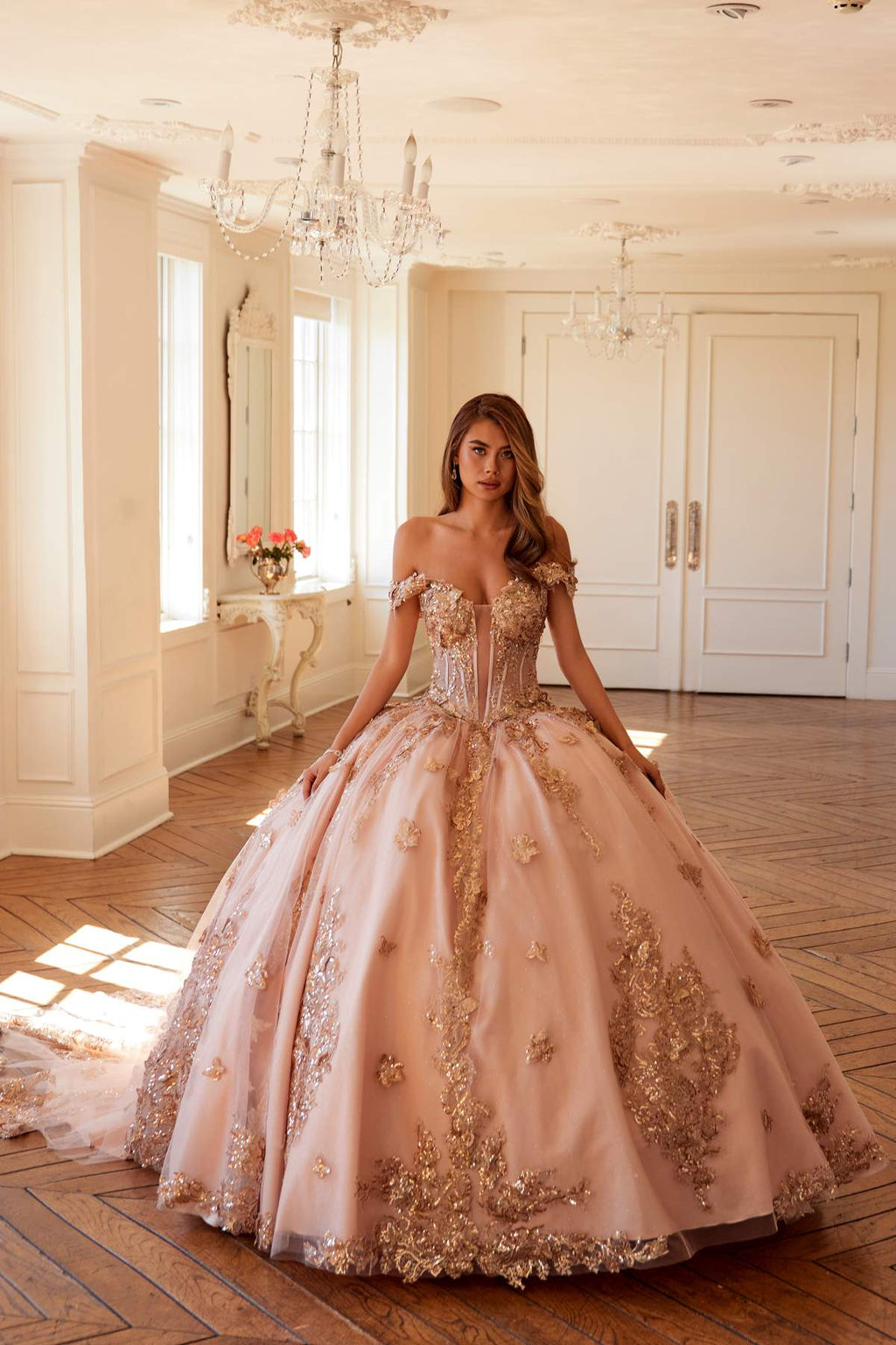 Juliet JT1485J Off the Shoulder Cinderella Quinceanera Ball Gown - Luzilly Bridal & Apparel