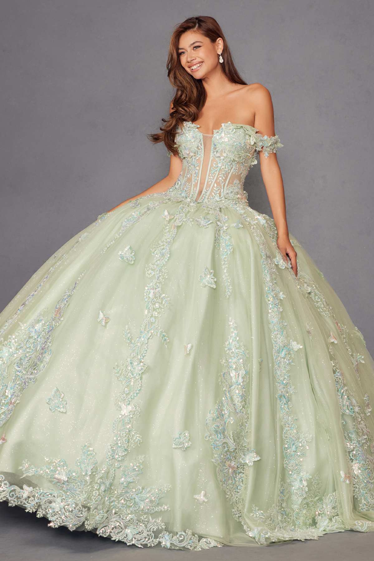 Juliet JT1485J Off the Shoulder Cinderella Quinceanera Ball Gown - Luzilly Bridal & Apparel
