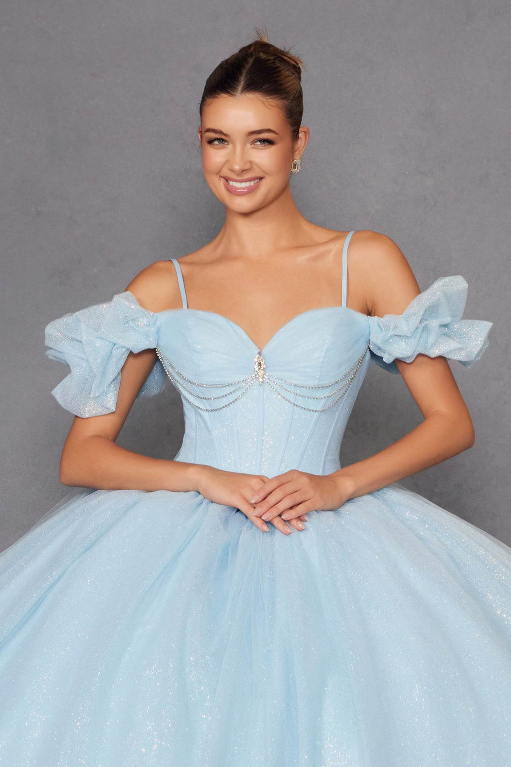 Juliet JT1487H Cold Shoulder quinceanera Ball Gown - Luzilly Bridal & Apparel
