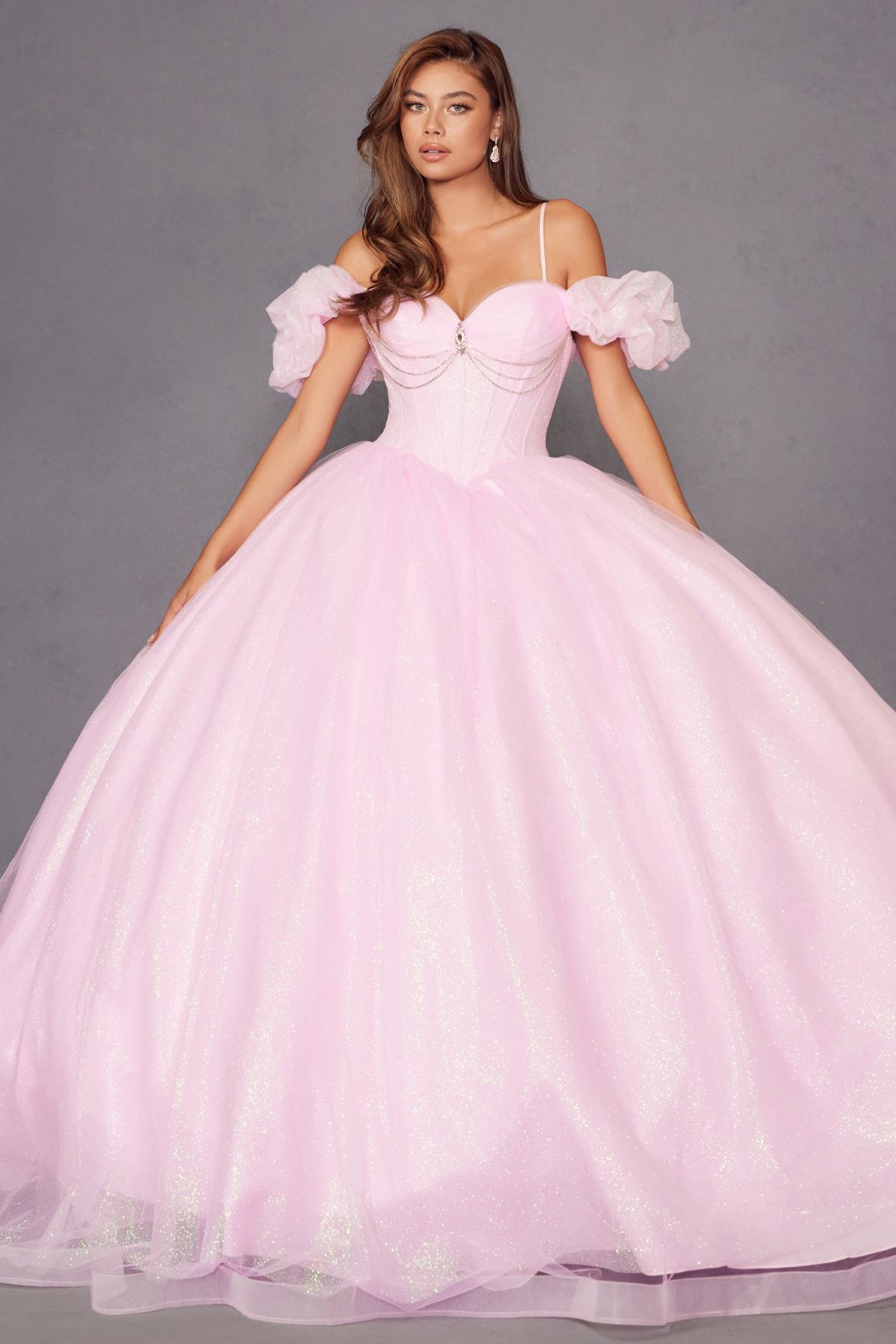 Juliet JT1487H Cold Shoulder quinceanera Ball Gown - Luzilly Bridal & Apparel