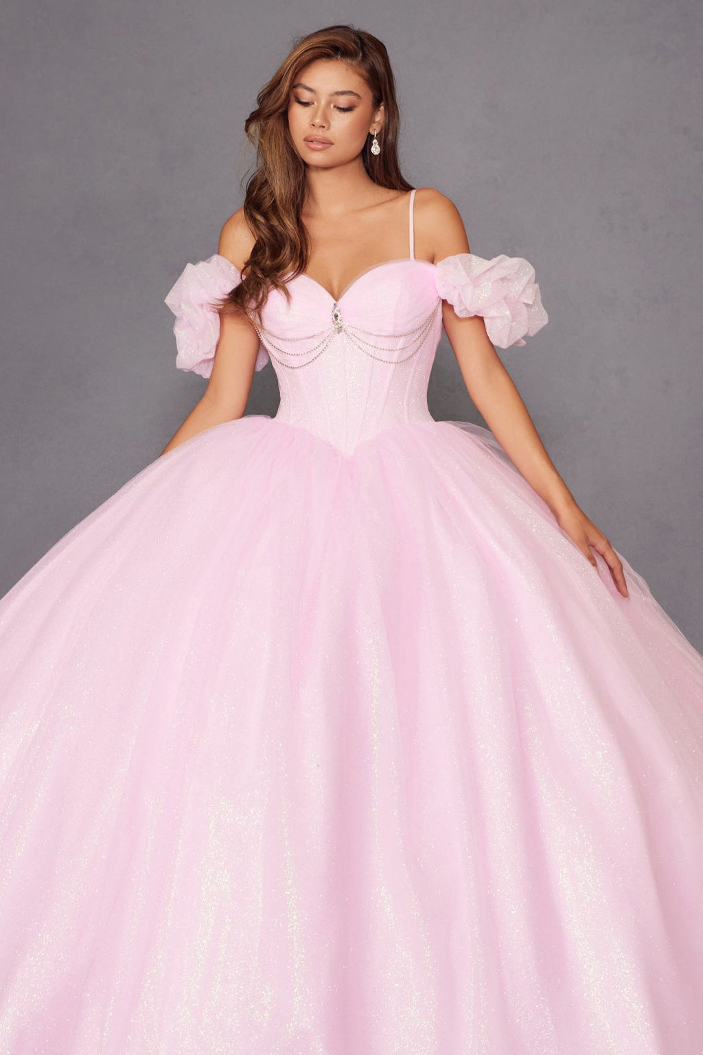 Juliet JT1487H Cold Shoulder quinceanera Ball Gown - Luzilly Bridal & Apparel