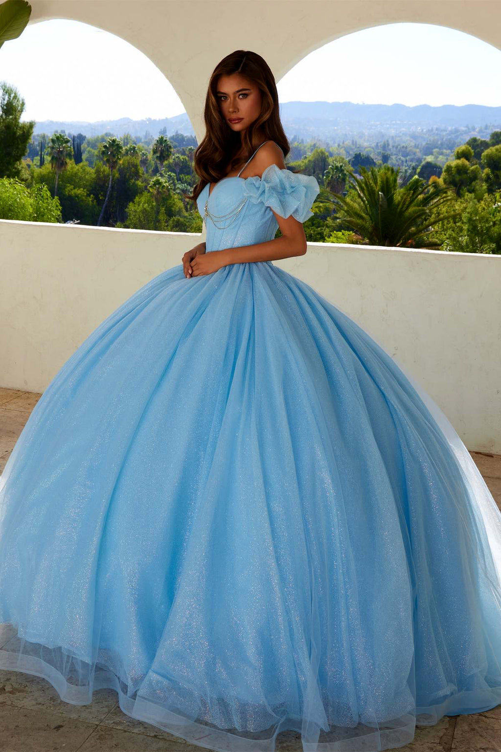 Juliet JT1487H Cold Shoulder quinceanera Ball Gown - Luzilly Bridal & Apparel