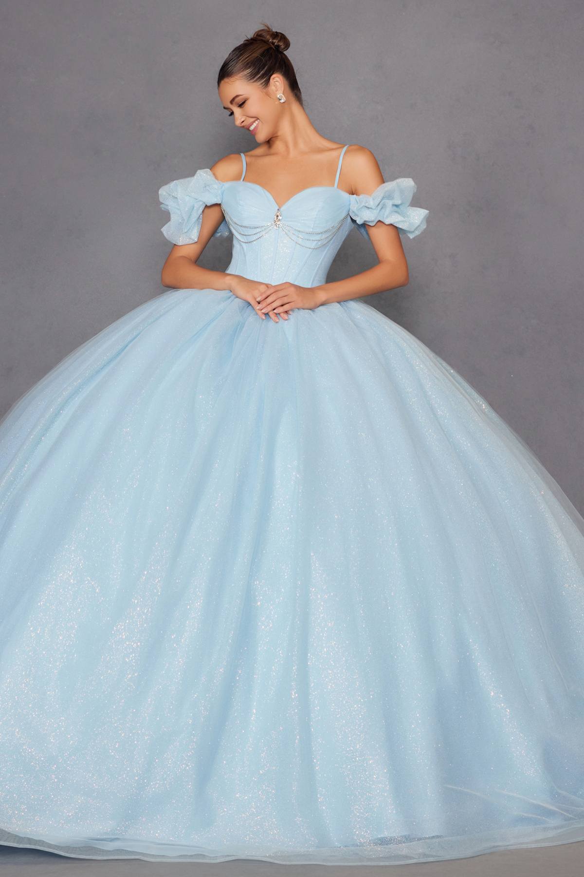 Juliet JT1487H Cold Shoulder quinceanera Ball Gown - Luzilly Bridal & Apparel