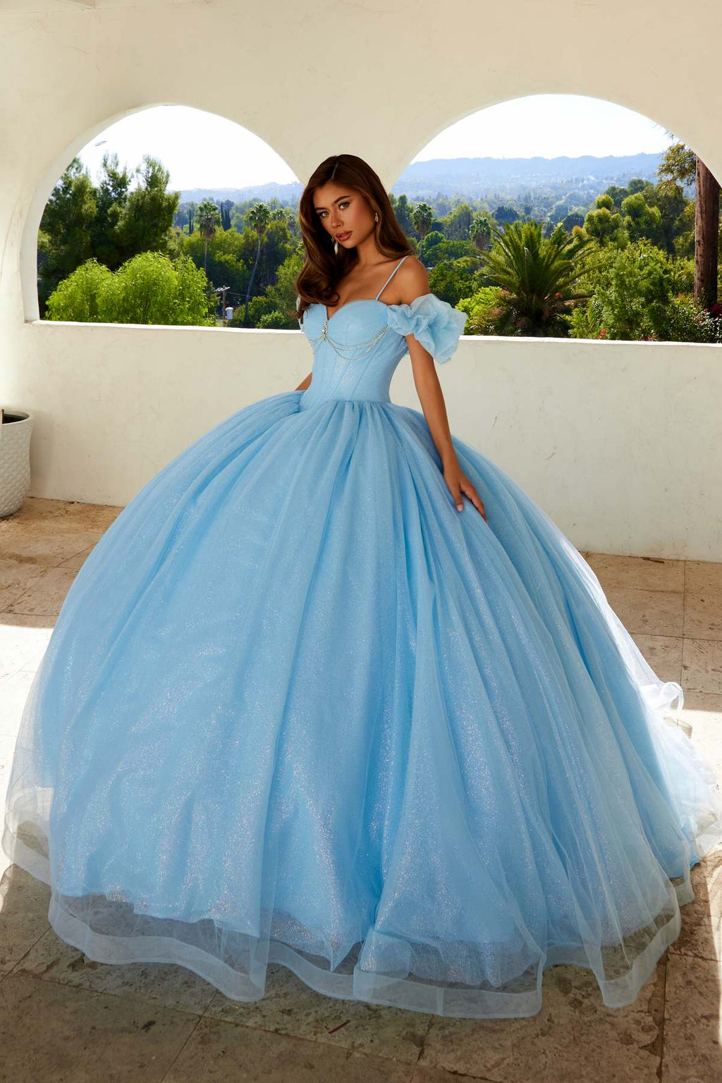 Juliet JT1487H Cold Shoulder quinceanera Ball Gown - Luzilly Bridal & Apparel