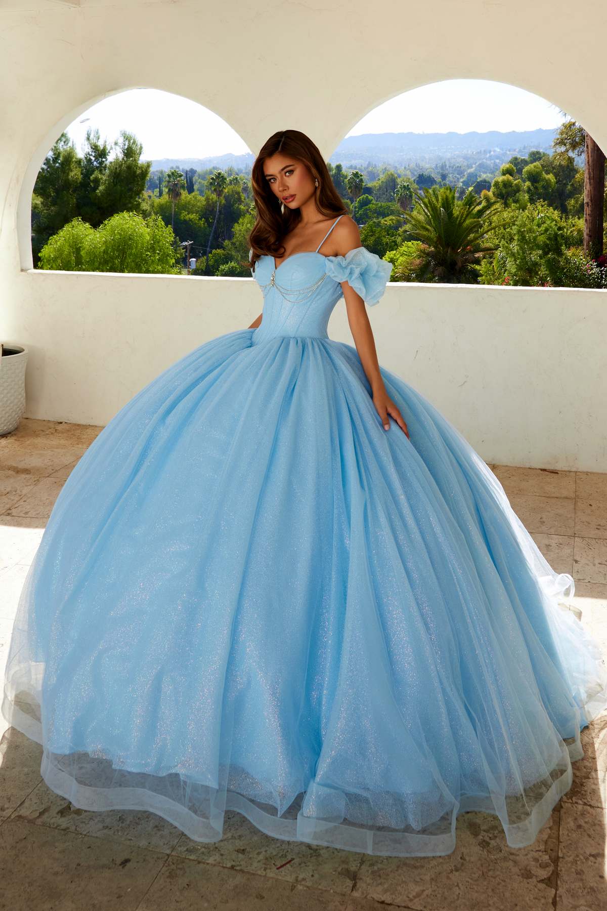 Juliet JT1487H Cold Shoulder quinceanera Ball Gown - Luzilly Bridal & Apparel