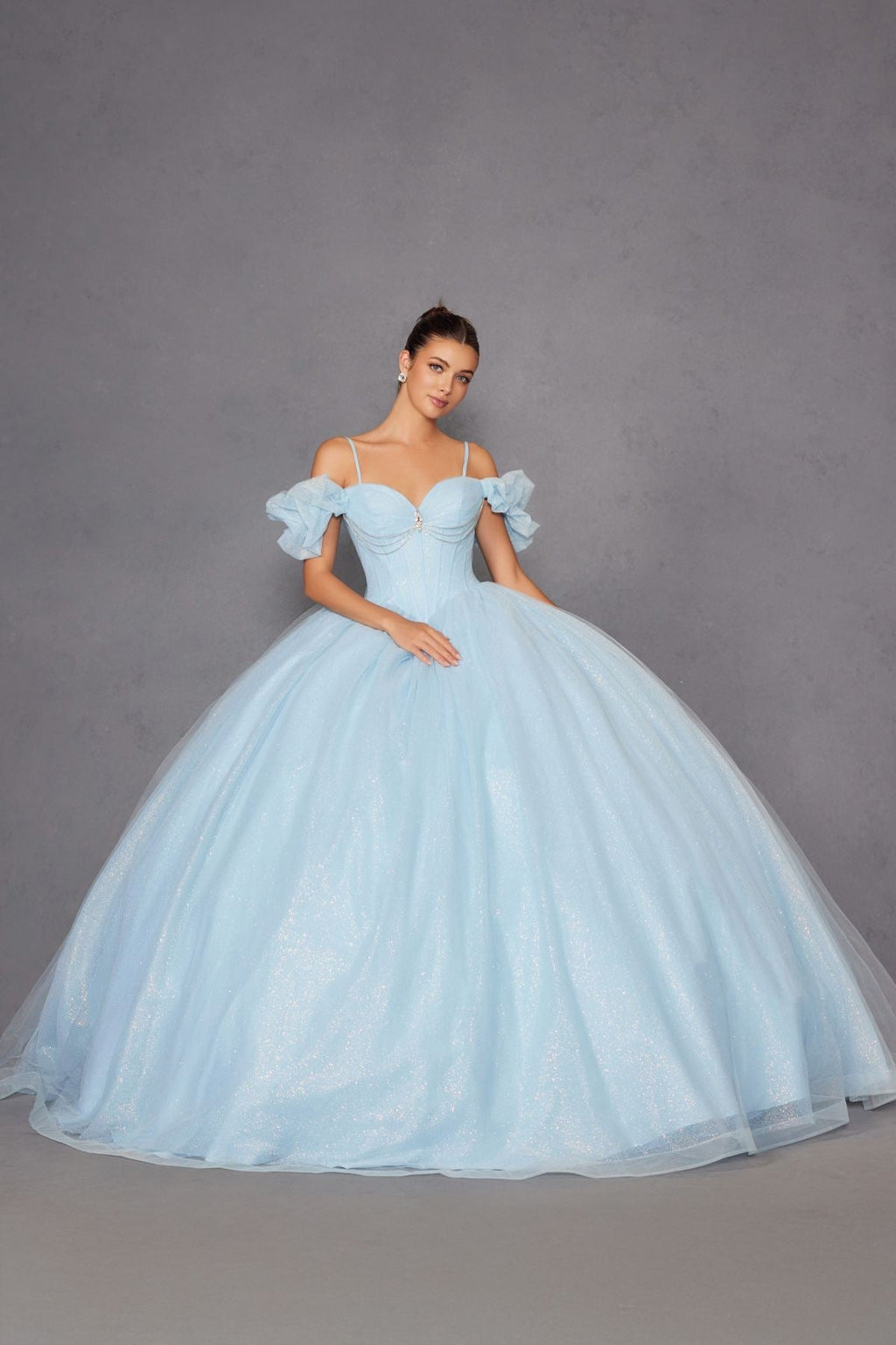 Juliet JT1487H Cold Shoulder quinceanera Ball Gown - Luzilly Bridal & Apparel