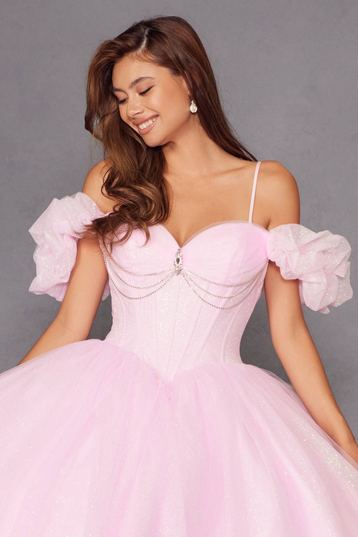 Juliet JT1487H Cold Shoulder quinceanera Ball Gown - Luzilly Bridal & Apparel