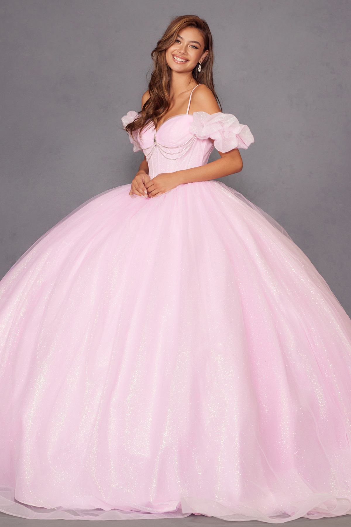 Juliet JT1487H Cold Shoulder quinceanera Ball Gown - Luzilly Bridal & Apparel