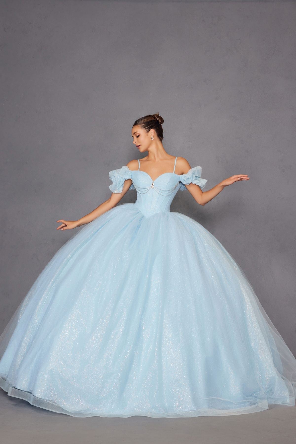 Juliet JT1487H Cold Shoulder quinceanera Ball Gown - Luzilly Bridal & Apparel