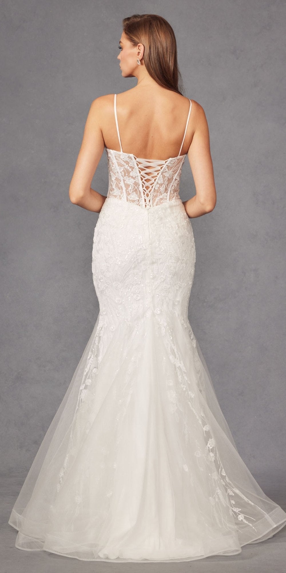 Juliet JT2441SW Long Corset Bodice Embellished Mermaid Wedding Dress - Luzilly Bridal & Apparel