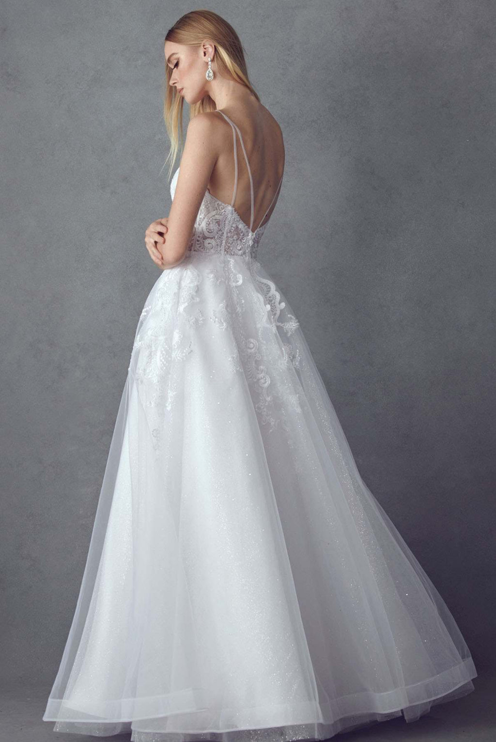 Juliet JT2482SW A-Line Lace Wedding Gown with Pockets - Luzilly Bridal & Apparel