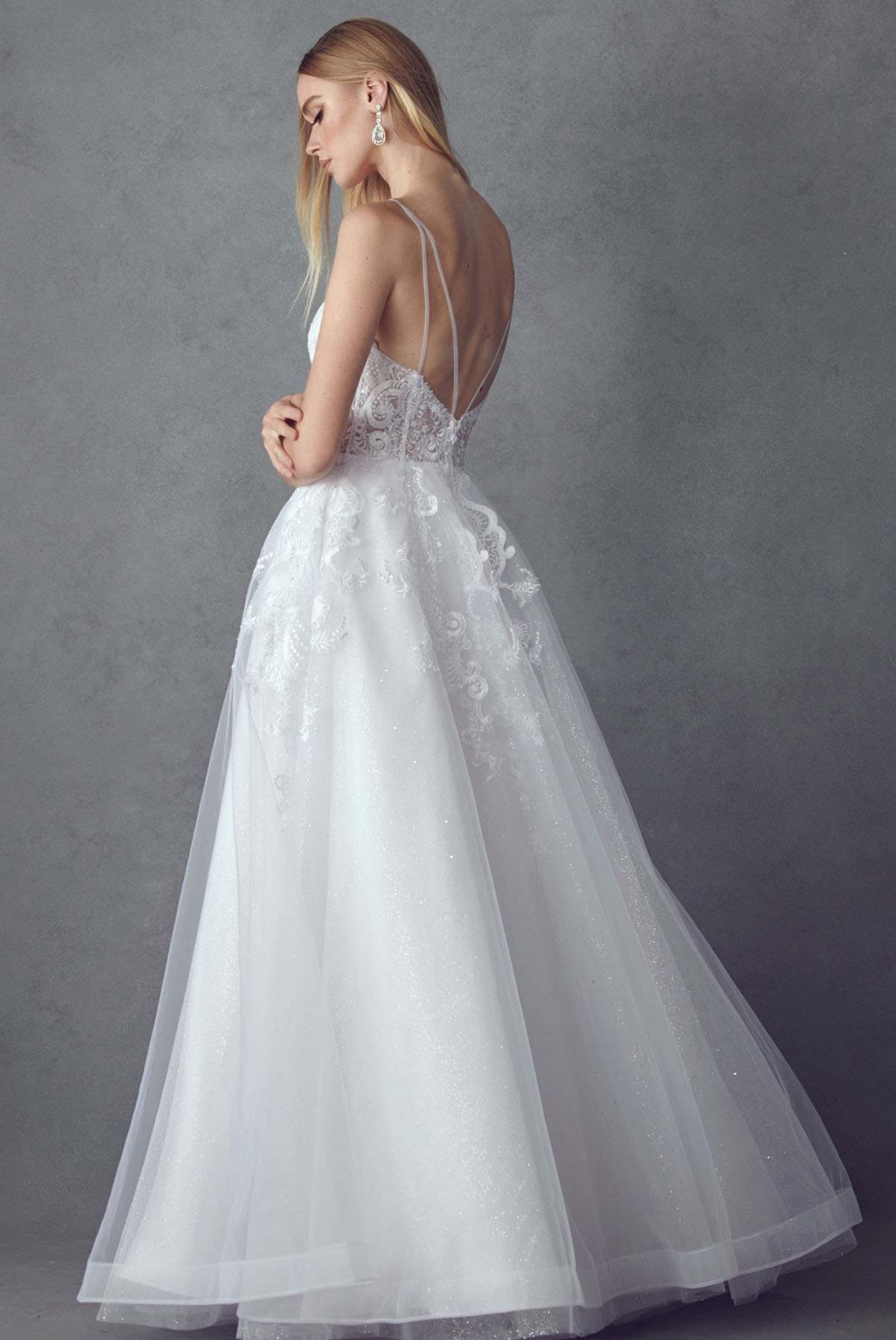 Juliet JT2482SW A-Line Lace Wedding Gown with Pockets - Luzilly Bridal & Apparel