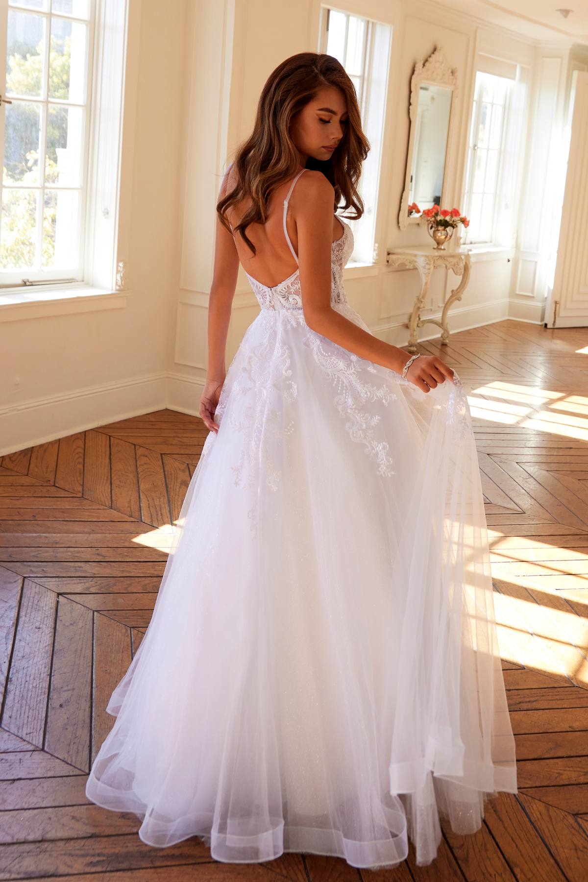 Juliet JT2482SW A-Line Lace Wedding Gown with Pockets - Luzilly Bridal & Apparel