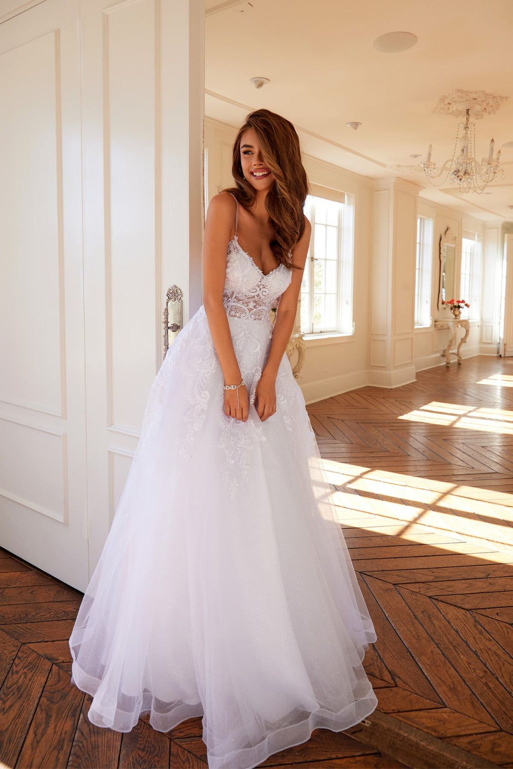 Juliet JT2482SW A-Line Lace Wedding Gown with Pockets - Luzilly Bridal & Apparel