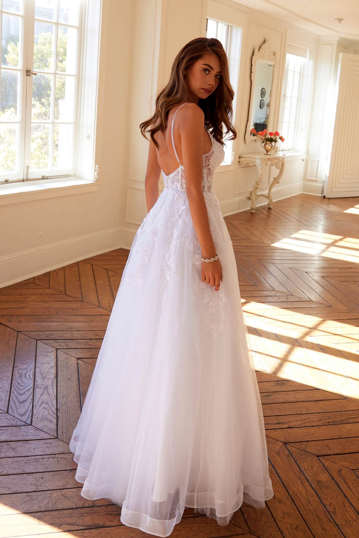 Juliet JT2482SW A-Line Lace Wedding Gown with Pockets - Luzilly Bridal & Apparel