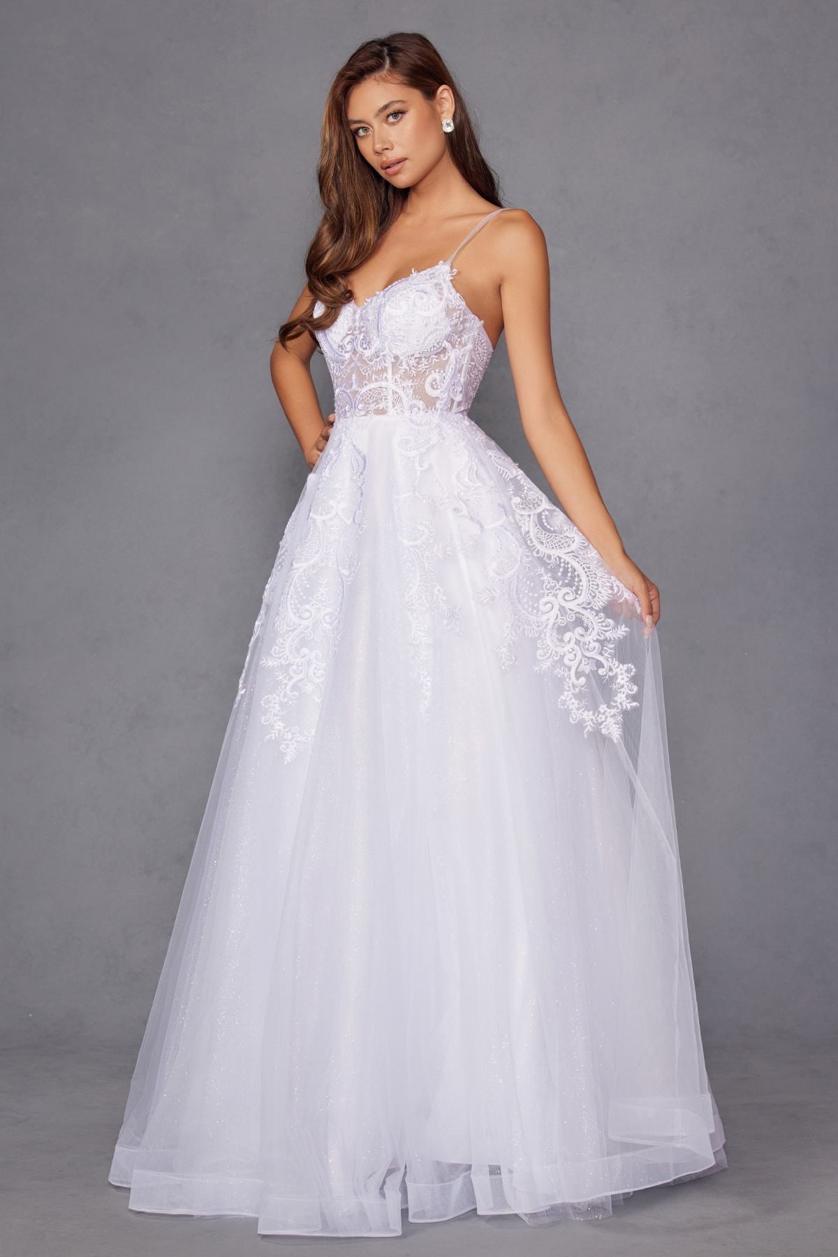 Juliet JT2482SW A-Line Lace Wedding Gown with Pockets - Luzilly Bridal & Apparel