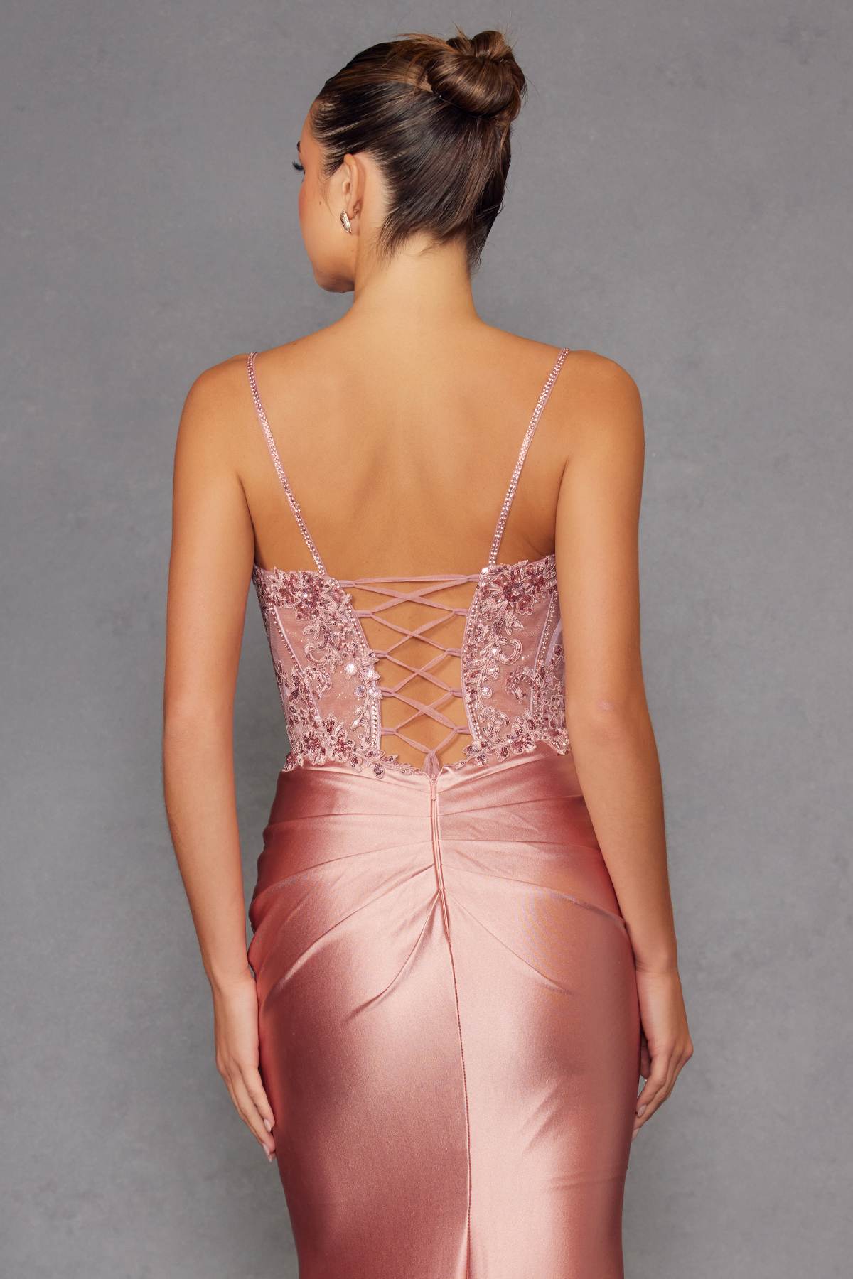 Juliet JT2531K Fitted Bodice Long Satin Sweetheart Prom Gown - Luzilly Bridal & Apparel