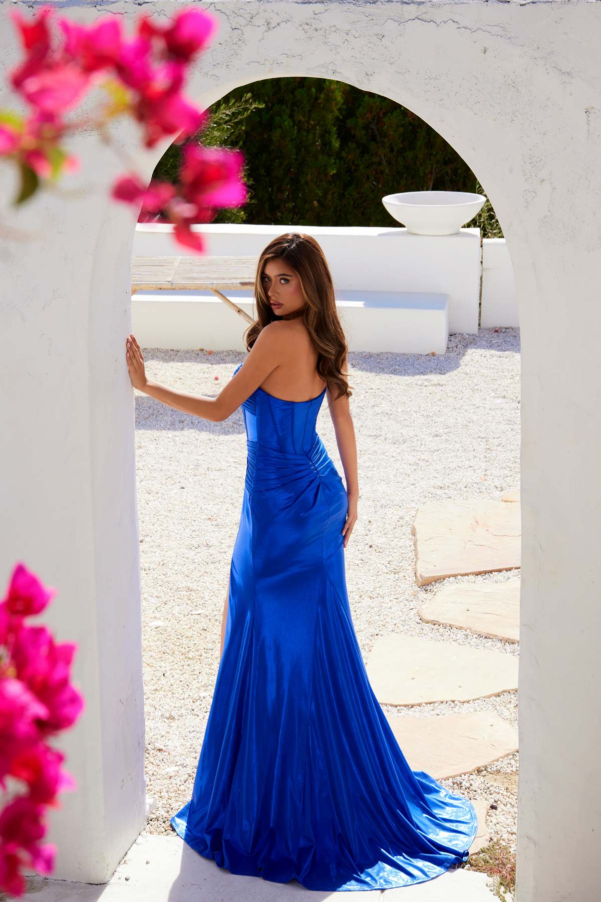 Juliet JT2578H Long Sweetheart Strapless Fitted Metallic Prom Gown - Luzilly Bridal & Apparel