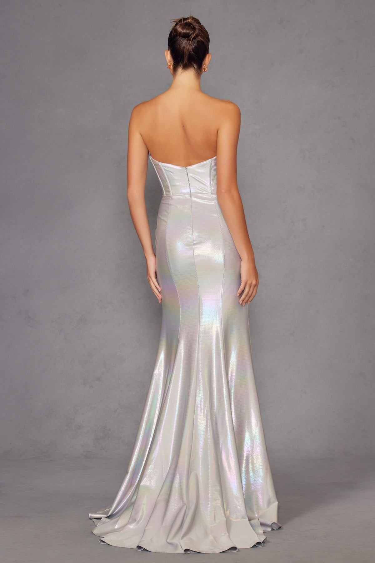 Juliet JT2579H Strapless Sweetheart Iridescent Prom Gown - Luzilly Bridal & Apparel