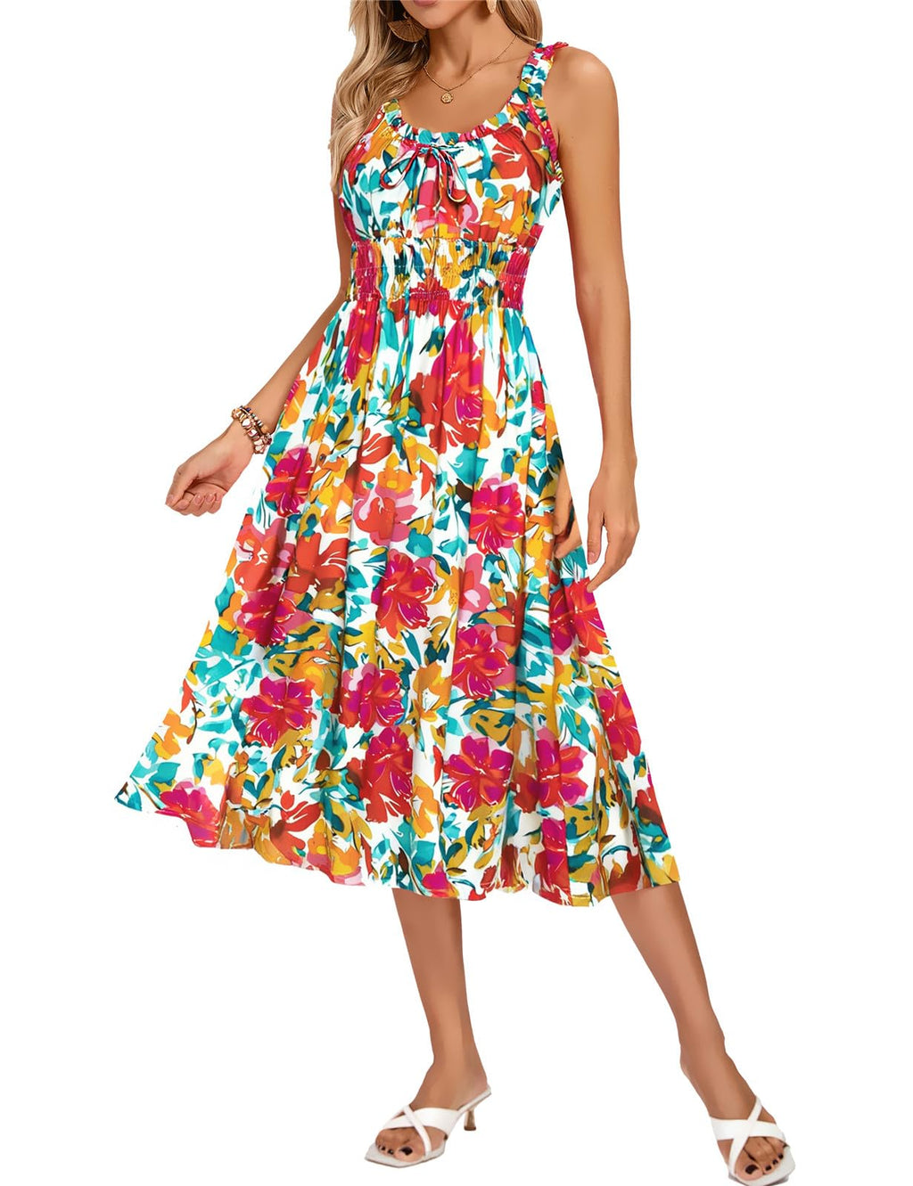 Kate Kasin Womens Floral Wedding Guest Dress Sleeveless Blue Leaves Size M - Luzilly Bridal & Apparel