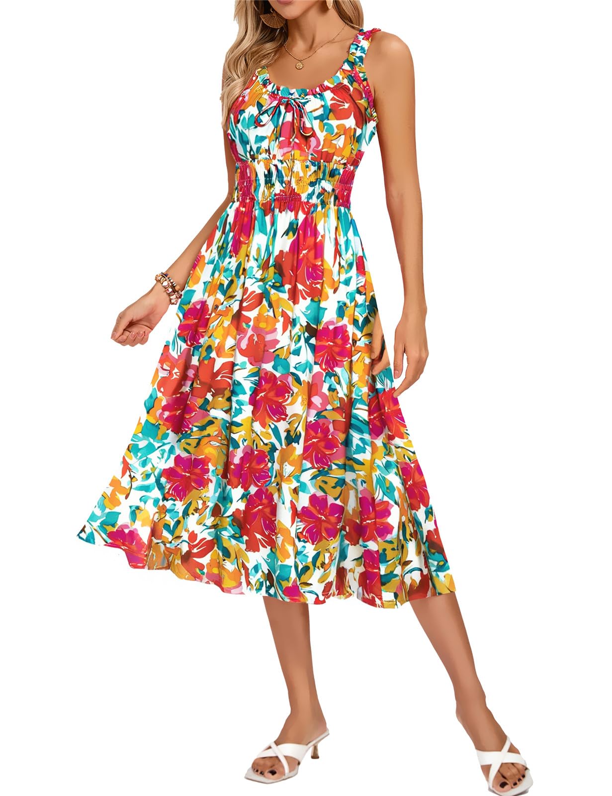 Kate Kasin Womens Floral Wedding Guest Dress Sleeveless Blue Leaves Size M - Luzilly Bridal & Apparel