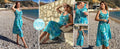 Kate Kasin Womens Floral Wedding Guest Dress Sleeveless Blue Leaves Size M - Luzilly Bridal & Apparel