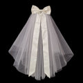 Korean Short Bridal Veil Satin Bow - Luzilly Bridal & Apparel