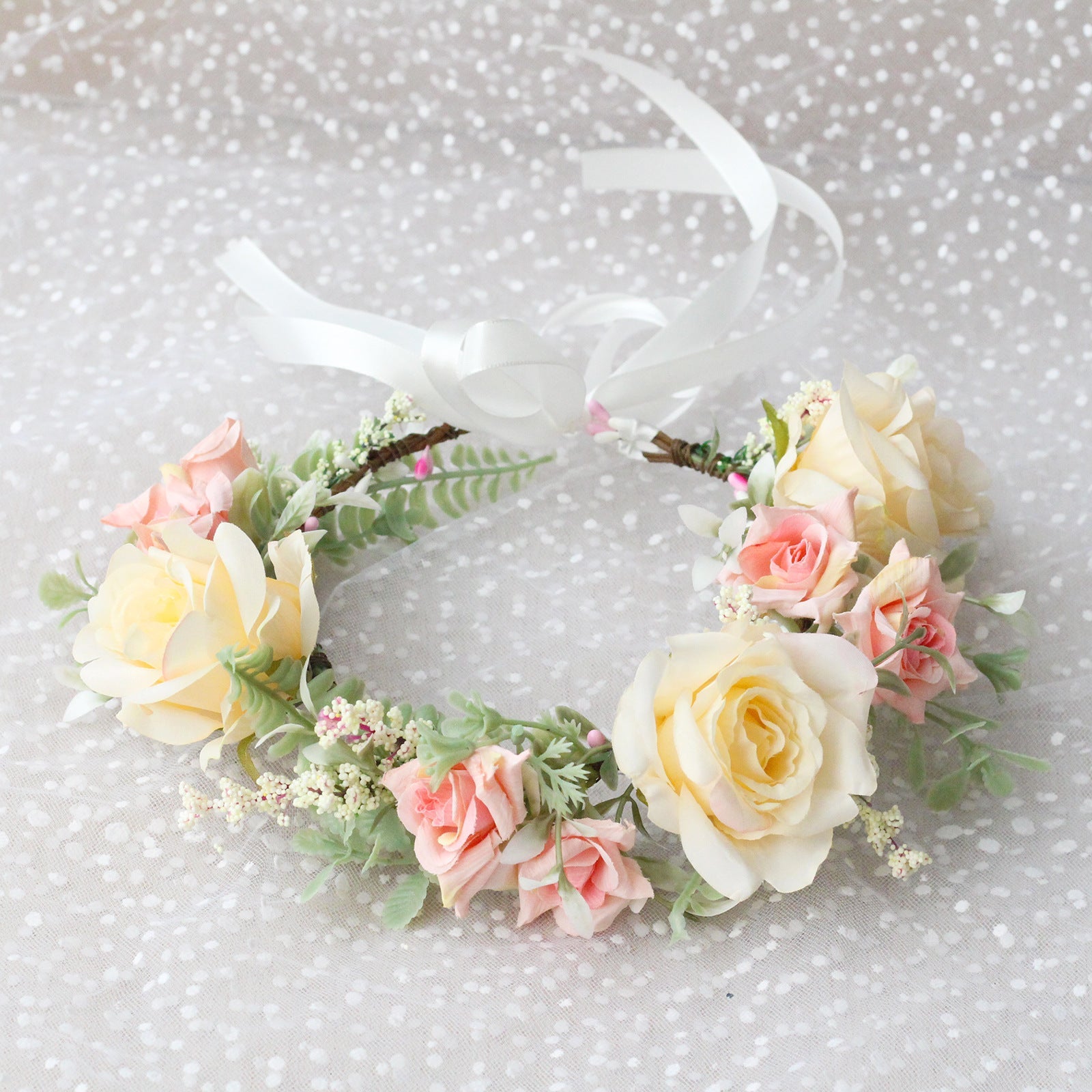 Korean style fashion flower wreath headwear fabric rose bridal headband beautiful little girl selfie flower hair accessory - Luzilly Bridal & Apparel