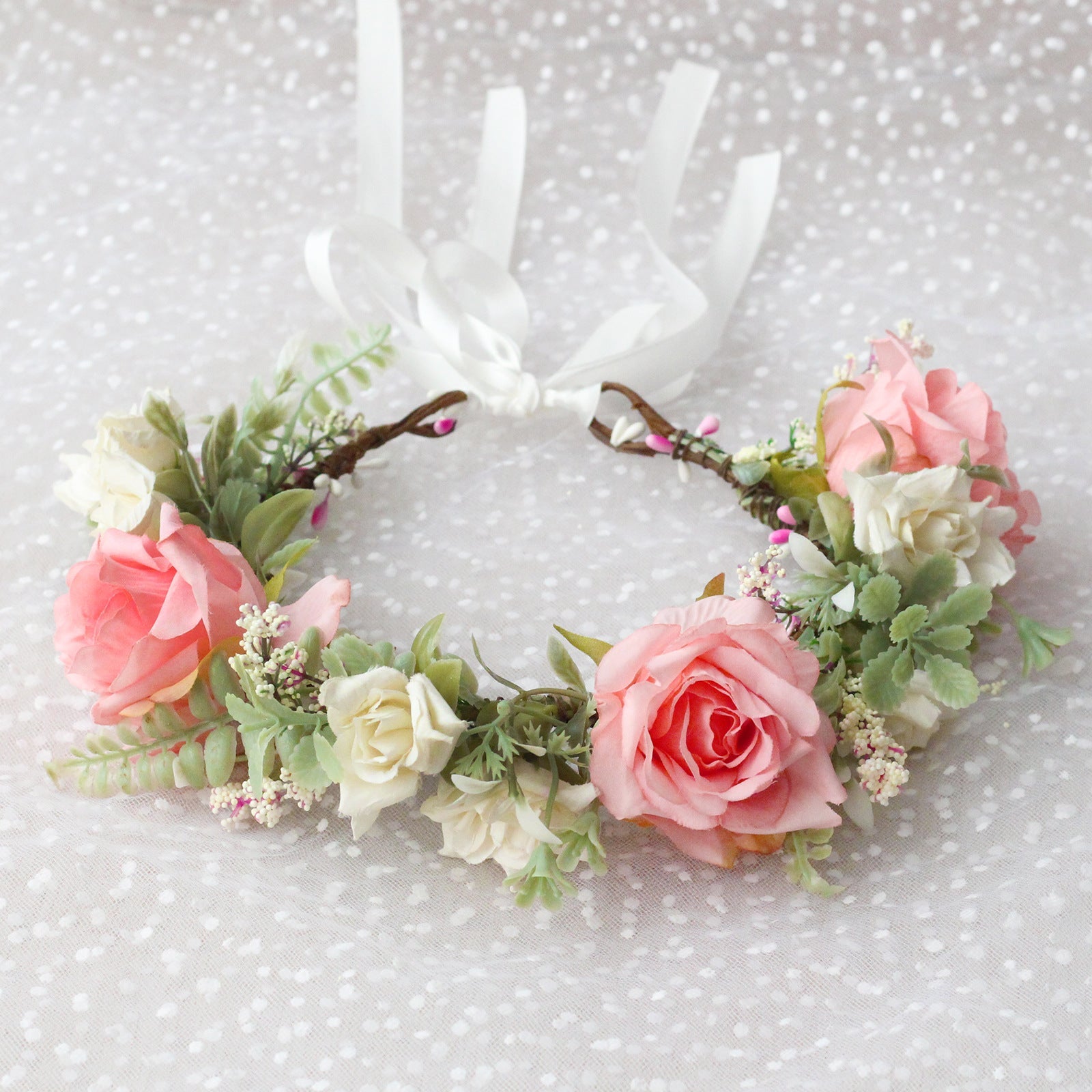 Korean style fashion flower wreath headwear fabric rose bridal headband beautiful little girl selfie flower hair accessory - Luzilly Bridal & Apparel