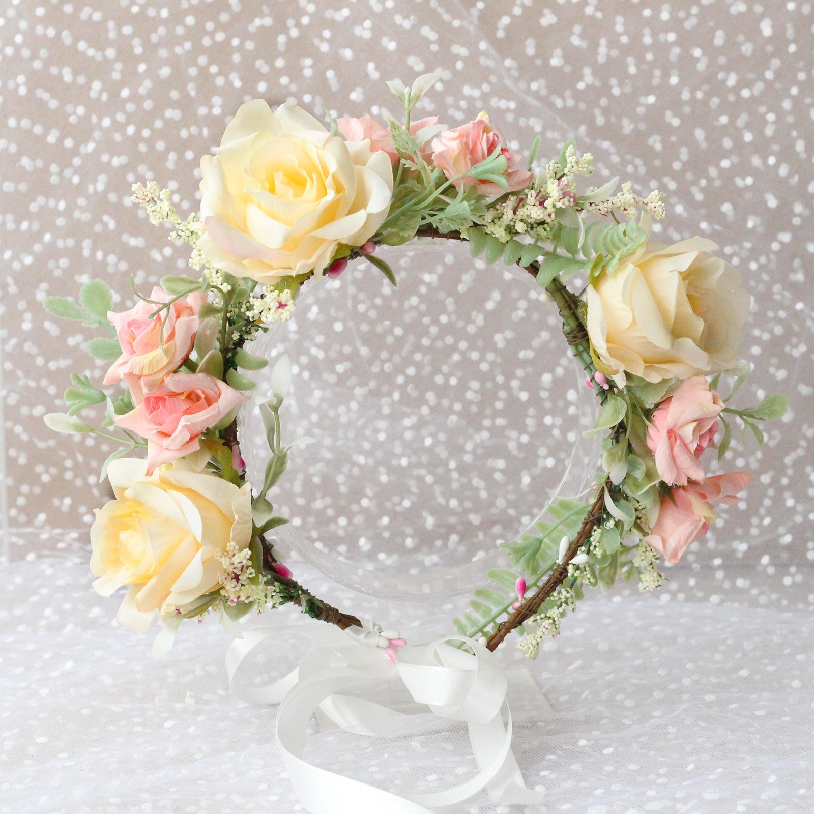 Korean style fashion flower wreath headwear fabric rose bridal headband beautiful little girl selfie flower hair accessory - Luzilly Bridal & Apparel