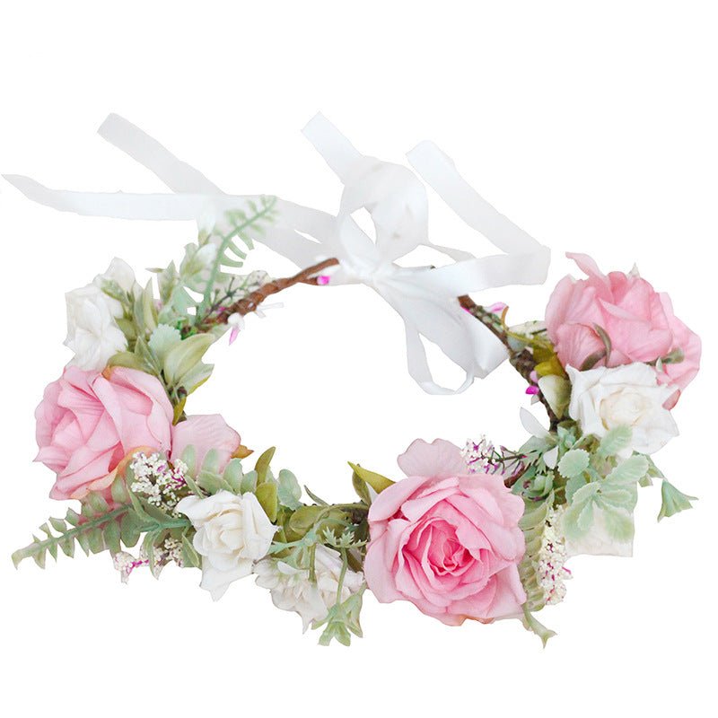 Korean style fashion flower wreath headwear fabric rose bridal headband beautiful little girl selfie flower hair accessory - Luzilly Bridal & Apparel