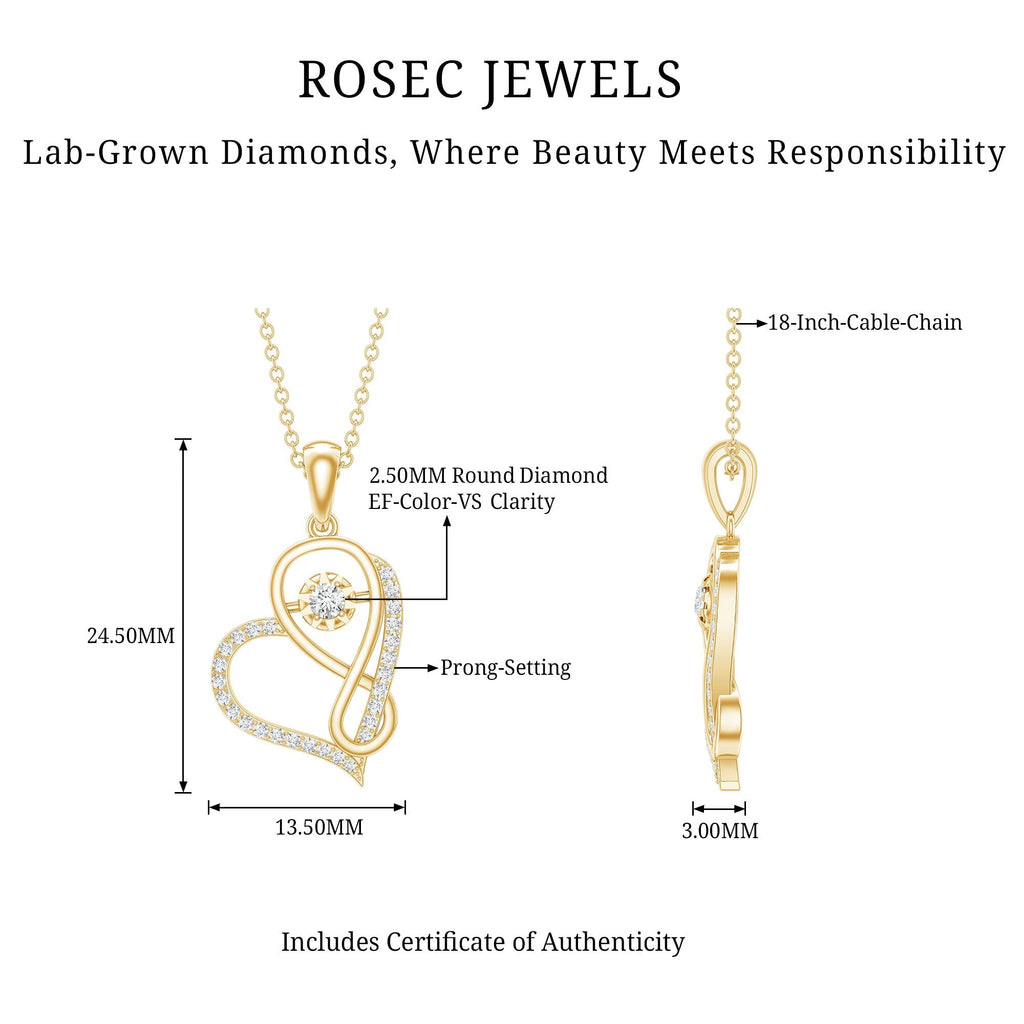 Lab Diamond Infinity Heart Necklace With Certificate - Luzilly Bridal & Apparel