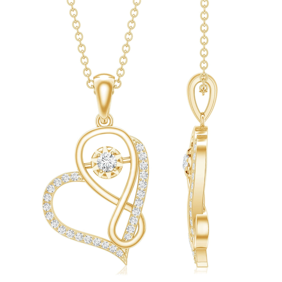 Lab Diamond Infinity Heart Necklace With Certificate - Luzilly Bridal & Apparel
