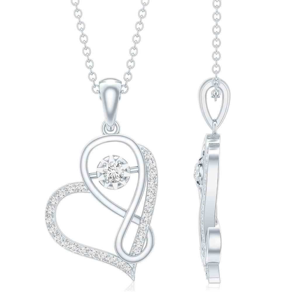 Lab Diamond Infinity Heart Necklace With Certificate - Luzilly Bridal & Apparel