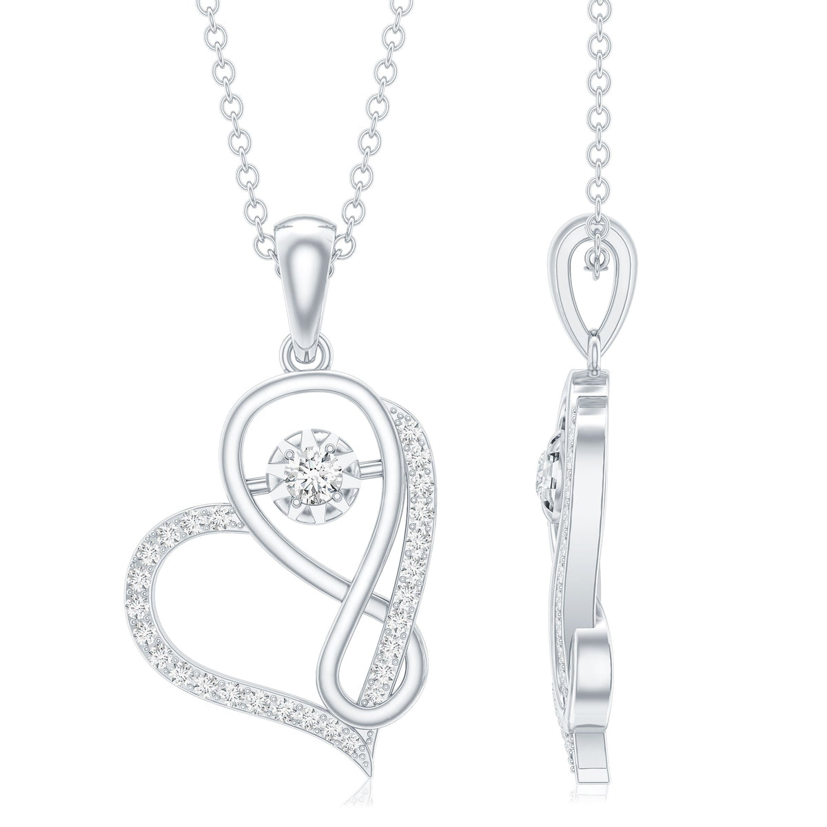 Lab Diamond Infinity Heart Necklace With Certificate - Luzilly Bridal & Apparel