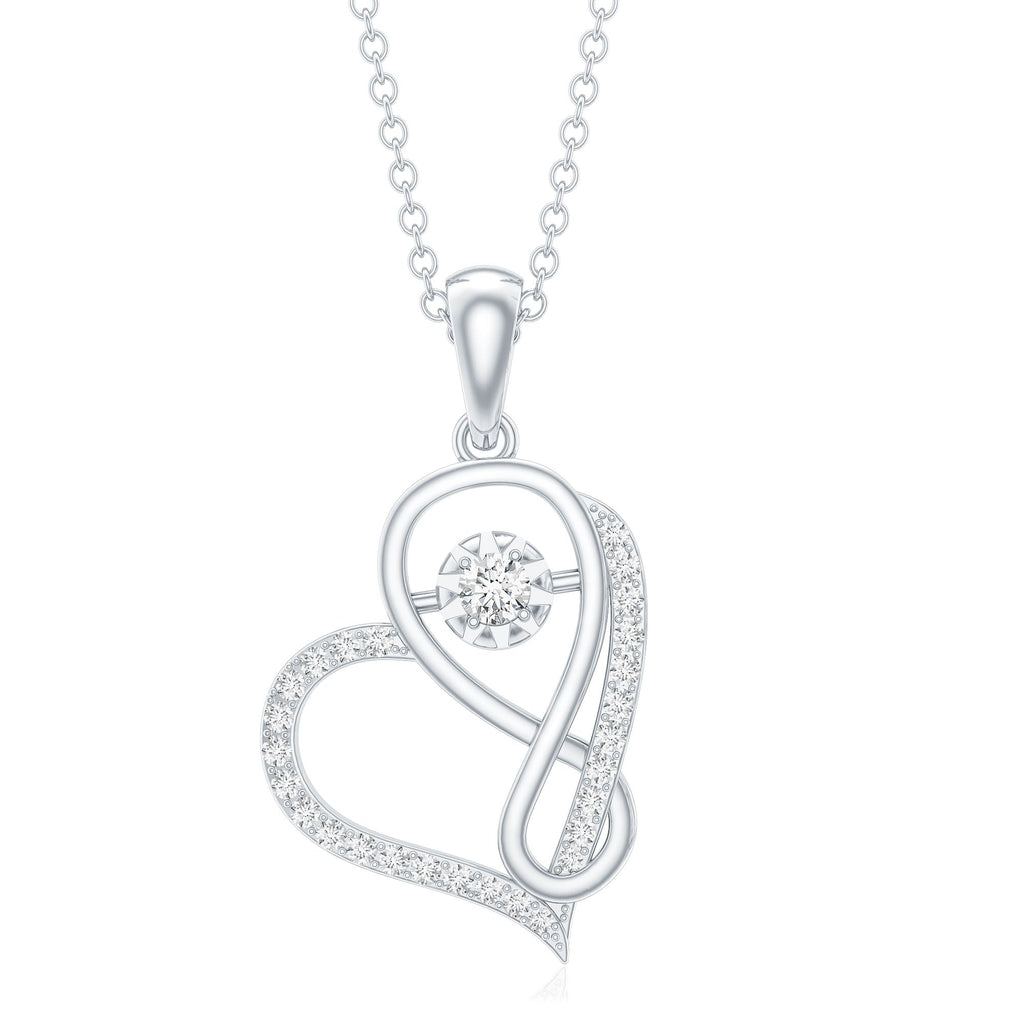Lab Diamond Infinity Heart Necklace With Certificate - Luzilly Bridal & Apparel