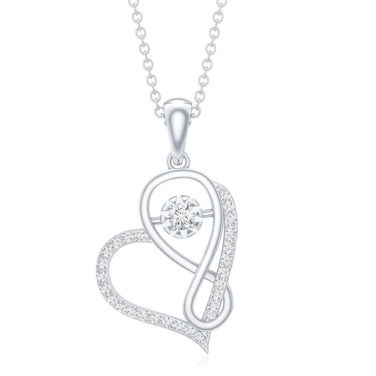 Lab Diamond Infinity Heart Necklace With Certificate - Luzilly Bridal & Apparel