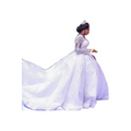 Lace African Wedding Dress with Long Sleeves