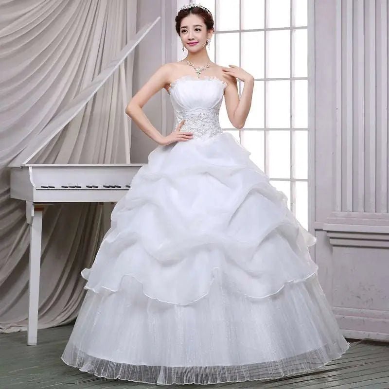 Lace and Beaded Tulle Bride Wedding Dress - Luzilly Bridal & Apparel