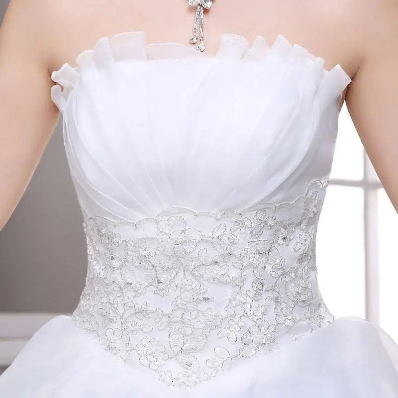 Lace and Beaded Tulle Bride Wedding Dress - Luzilly Bridal & Apparel
